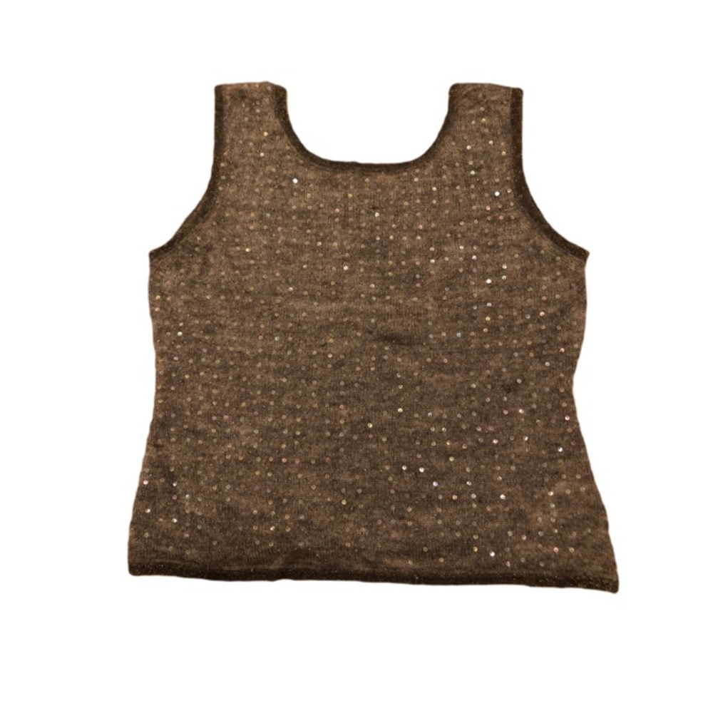 Classique Entier Sequins Tank Top, Size Large, Dark Gray